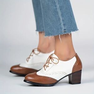 New Chunky Oxford Brogue Wingtips Dress Shoe Classic Academia Preppy Summer Fun